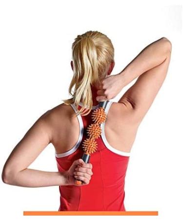 Anlin Massage Scooter - Fitness Exercises Yoga Stick & Relaxation Tool | Muscle Massage & Recovery | Pointed Ball Chopsticks (Orange) - Buy Online on GoSupps.com