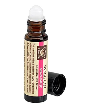 Fabulous Frannie Meno-Pause Essential Oil Blend Roll On 10ml Made with Copiaba Frankincense Peppermint Bergamot & Clove Essential Oils Wild Yam Root Powder and Coconut Carrier Oil.