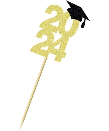 24 Pcs 2024 Graduation Cap Cupcake Toppers Theme Party Cake Decoration Dessert Insert MGPFERD - Buy Online on GoSupps.com