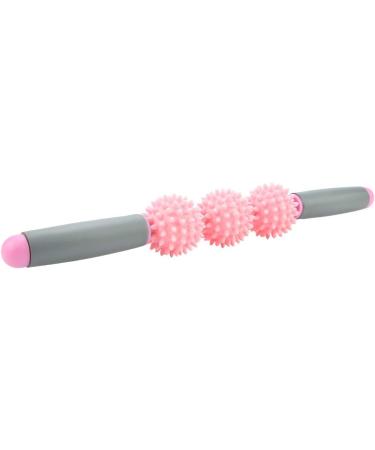 Portable Massage Tab with 5 Cellulite Balls - Yoga Stick & Muscle Roller for Deep Tissue Relief | Pink - Buy Online on GoSupps.com