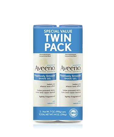 Aveeno Positively Smooth Moisturizing Shave Gel, 7 Oz (1 Pack of two items)