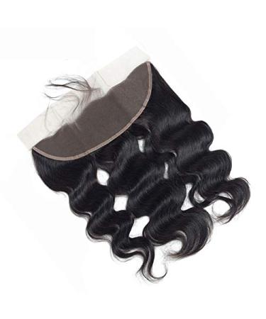 14 Brazilian Body Wave Human Hair Lace Frontal Closure - Free Part Pre Plucked - Natural Black 14 Inch - Buy Online on GoSupps.com