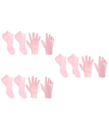 POPETPOP 3 Sets Hydrating Sock Gloves Cracked Hands Cotton Gloves for Dry Hands Exfoliating Gloves Sock Cuticles Socks Gloves Healing Gloves Spa Gloves Foot Socks Sebs Protector Full Finger