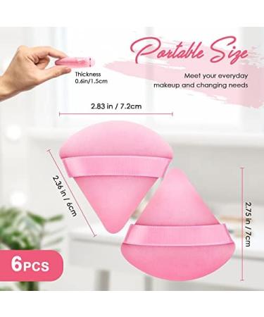 Buy Triangle Powder Puffs 6pcs - Soft Face Makeup Puffs for Loose & Mineral Powder Velour Cosmetic Sponges for Contouring (Black & Pink) - International Shipping Available - Buy Online on GoSupps.com