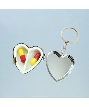 LALAFINA Heart Shaped Mini Storage Box - Cute 2 Compartment Portable Medicine Organizer for Travel & Home - Buy Online on GoSupps.com
