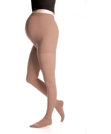 Duomed Advantage Soft Opaque Maternity Pantyhose 15-20 mmHg | Closed Toe Compression Stockings - Beige - Small Petite - Buy Online on GoSupps.com