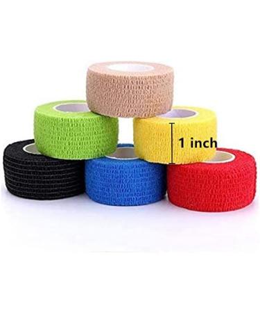 1 x 5 Yards Self Adhesive Elastic Bandage Wrap (12 Pack) - Multicolor Self-Adherent Tape for First Aid, Sports, Wrist, Ankle - 10 Colors - Buy Online on GoSupps.com