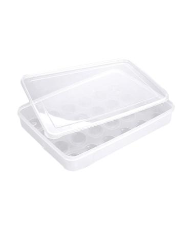 Zerodeko Covered Egg Holder 24 Egg Storage Container Fridge Containers Egg Rack for Refrigerator Egg Holder Tray Food re-usable