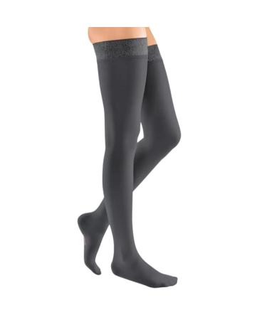 Medi Medive Elegance - 0250a16 Seatskeeper Women's compression stockings with closed lace |CCL2 |Triked edge |Anthracite |Gr.VI short
