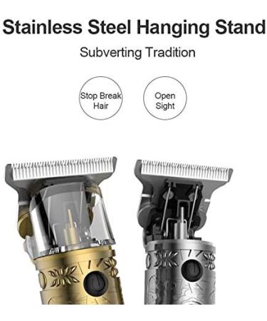 Puxssul Professional Cordless Hair Trimmer for Men - Close Cutting T-Blade Grooming Kit with LED Display and Zero Gap Beard Clipper, Bronze - Buy Online on GoSupps.com