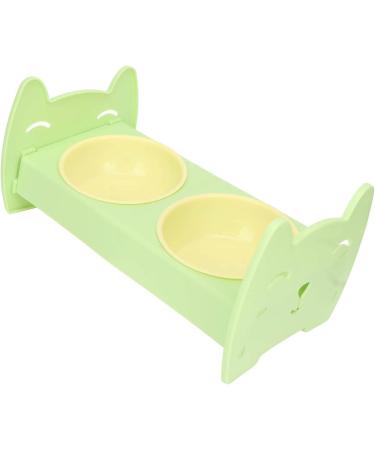 Miskall Double Pet Bowl - Leak-Proof Food-Safe Large Capacity Green Dog & Cat Bowl with Support Attachment - Buy Online on GoSupps.com