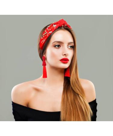 Stylish Women's Football Headband | Black Red Orange Blue | Jeweled Rhinestone Knotted Design | Perfect Gift for Mother's Day Christmas & Birthdays - Buy Online on GoSupps.com