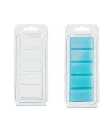 ElRoma 50 Pack Wax Melt Containers Clamshells for Wax Melts The 5 Cell Wax Melt Molds are Easy to use Wax Molds for Melts DIY Wax Melts containers are Clear