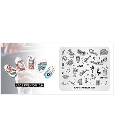 Alexnailart Nail Stamping Printing Plate Template Image Plate Stamper Scraper Music notes Musical instrument Dancer Jazz Pattern Nail Art Decoration DIY Print Manicure Design FA024 - Buy Online on GoSupps.com