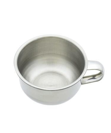 1PC Shaving Soap Bowl Stainless Steel Durable Shave Soap Cup with Handle Shaver Foam Tool Accessories Best for Man Silver 64432