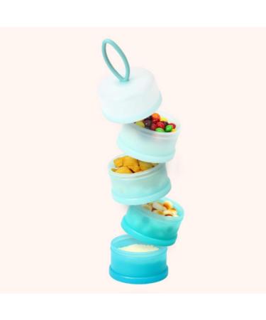 Kaptin Non-Spill Portable Baby Milk Powder Dispenser - BPA Free, Stackable Container for 4 Feeds (Blue) - Buy Online on GoSupps.com