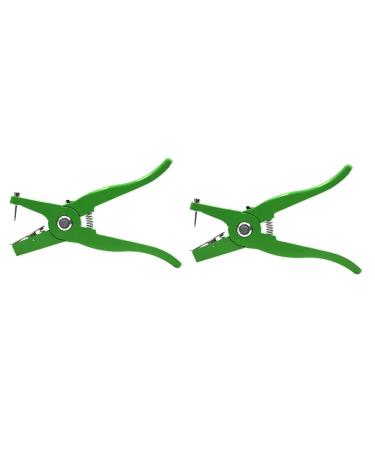 GANAZONO Veterinary Ear Tag Pliers 2pcs Goat Ear Tag Applicator Animal Ear Tag Plier Livestock Tag Punch Tool Metal Ear Tag Remover Remove Ear Tag Tool Farm Supplies Green Ear Hole Pliers 24x7.5x2.7cmx2pcs Greenx2pcs