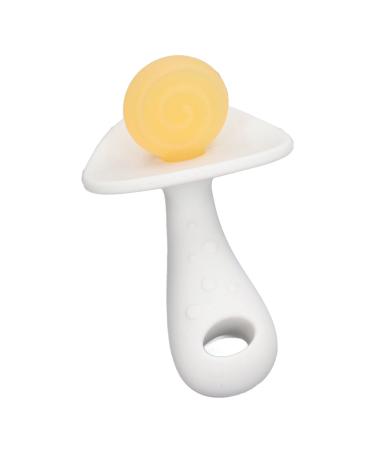Baby Teether Stick Newborn Teething Toy Easy Clean Sensory Development Candy Shape Large Silicone Boiled for 6-12 Months (Yellow White)