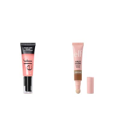 e.l.f. Power Grip Primer + 4% Niacinamide | Halo Glow Contour Beauty Wand (Light/Medium) 24 mL Power Grip Primer + Niacinamide+ Wand