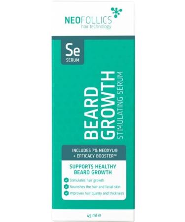Neofollics Beard Growth Stimulant Serum - Scientifically Proven Natural Ingredients - 45ml - 1-2 Months Supply - Buy Online on GoSupps.com