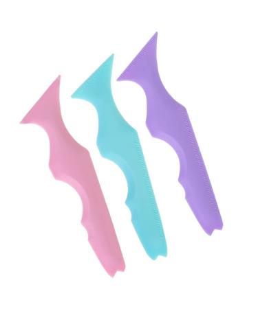 DOITOOL Blue Eyeliner Pencil 3pcs Silicone Beauty Ruler Eyelash Tools Lipstick Wearing Aid Silicone Eyeliner Tool The Face