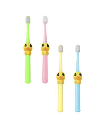 Healeved 4 pieces cartoon baby toothbrush hand toothbrush children bristle toothbrush sensitive toothbrush adults - use a toothbrush charcoal pp travel oral care soft fur