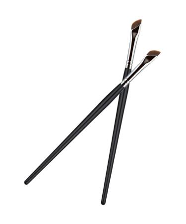 Hemoton 2pcs Eyebrow Brush Flat Concealer Brush Angled Makeup Brush Angled Concealer Brush Cosmetic Brush Flat Eyeliner Brush Flat Makeup Brush Angled Eye Shadow Brush Thin Makeup Brush