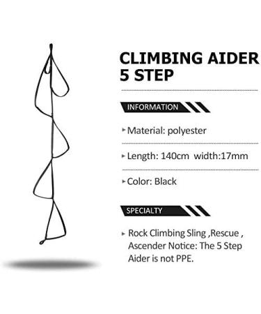 KAILAS 5 Step Climbing Aider - Lightweight & Adjustable for Rock Climbing and Rescue | Black - Buy Online on GoSupps.com