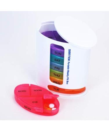 Weekly Pill Organizer - 4-Times-A-Day Detachable Pill Case | Large Compartments Medication Reminder | Portable Tower Style for Vitamins & Supplements - Buy Online on GoSupps.com