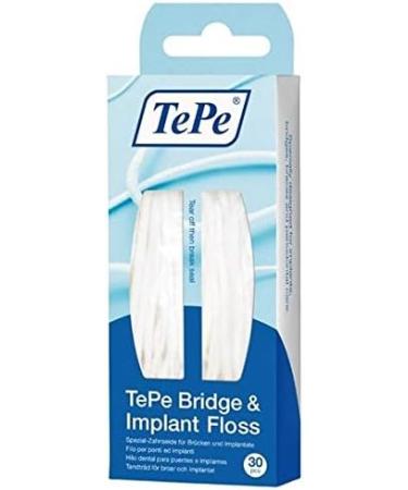 TePe Bridge & Implant Floss - 2 Pack of 30 Pieces | Superior Dental Care for Bridges & Implants - Buy Online on GoSupps.com