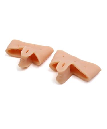 Qtqgoitem 1 Pair Skin Color Silicone Foot Care Hallux Valgus Bicyclic Toes Correction Braces (Model: b77 74a f30 a5d 0df)
