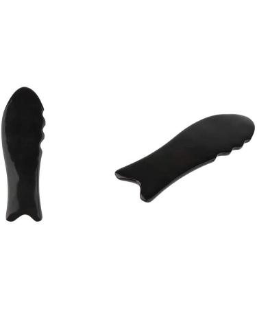 POFET 2pcs Manual Fish Shaped Gua Sha Board Full Body SPA Self Massage Scraping Board for Beauty Salon Home
