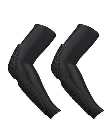 GUOZI Arm Elbow Sleeves, 2 Pack Honeycomb Crashproof Arm Elbow Pads for Youth Adult Sports Football Basketball Volleyball Small