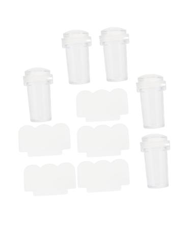 Ipetboom 5sets Nail Stamp Tool French Manicure Nail Polish Nail Stamper Tool Silicone Stamping Manicure Stencils Mini Bottle Portable Lotion Stamping Polish Props Seal Silicone