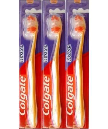 Colgate Wave Compact Head Toothbrush Comfort Fit Soft (Colors Vary) - Pack of 3