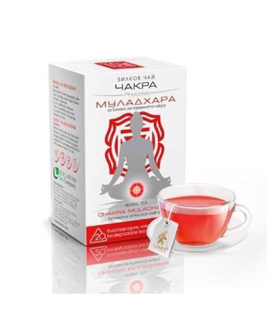 KUKER - Root Chakra Muladhara 20 Herbal Tea Bags for Balance - Hibiscus Tea Nettle Tea Fennel Tea Rose Ginger and Liquorice Tea Bags Blend Cinnamon Barks Cinnamon Tea Tea Herbal 30g