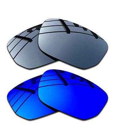 SEEABLE Premium Polarized Mirror Replacement Lenses for Oakley Style Switch OO9194 sunglasses Black Chrome Mirror+dark Blue Mirror