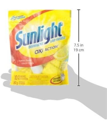 Sun Products Sunlight Lemon Fresh Oxi Action Dishwasher Packs 10-Uses - Buy Online on GoSupps.com
