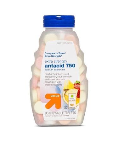 Extra Strength Antacid Chewable Tablets. Tropical Fruit Flavor 96ct. Up&Up
