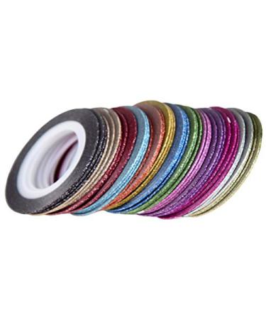 Beaupretty Striping Tape for Nail Art Narrow Line Mix Color Rolls Nail Sticker Line DIY Glitter Nail Decorations 52 Rolls