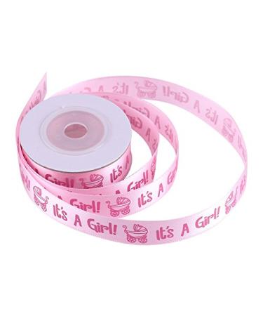 10Yard Stain Ribbon Shower Party Ribbon Baby Christening Ribbon (Pink)