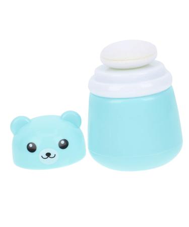 Beavorty powder puff box simple powder puff bottle grooming kit dusting powder with puff for women baby powder containers setting mini powder food grade pp travel Storage Box cosmetic 10X7CM Blue