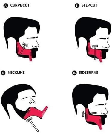Beard Bro Shaper Tool Template Plus Comb for line up & Edging Men's Facial Hair Hairline Perfect Symmetric Lines and Trim with Beard Trimmer Hair Clipper or Razor. - Buy Online on GoSupps.com
