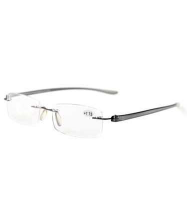 Eyekepper Small Lens Rimless Reading Glasses Men Women Silver +2.25