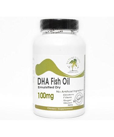DHA Fish Oil 100mg (Emulsified Dry) 100 Capsules - No Additives Naturetition Supplements