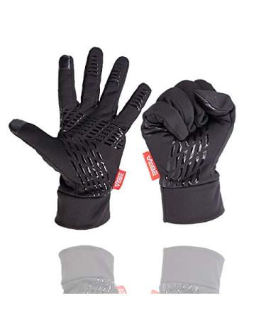 VEBE Lightweight Winter Gloves Touch Screen Cold Weather Running Gloves Waterproof & Windproof Driving Biking Cycling Workout Gloves for Men & Women Black Medium
