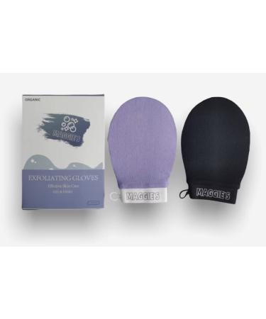 Maggie s Deep Exfoliating Mitt Body Scrub for Soft Skin Exfoliating Glove & Skin Cleanser - Part of the Best Skincare Kit for Women & Men - Cleanse Dead or Dry Skin - Exfoliator Tool 2 Count