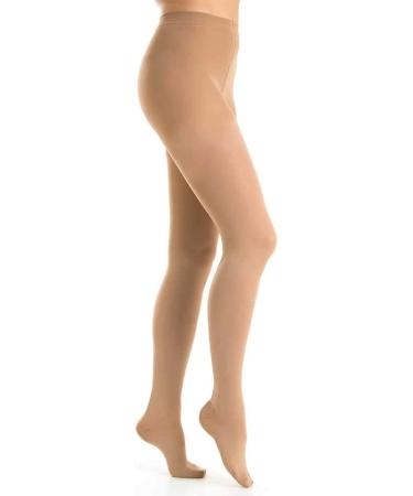 Women's 20-30 mmHg Compression Pantyhose 2 Pairs - Support Stockings for Varicose Veins - Large Size, Closed Toe - Buy Online on GoSupps.com