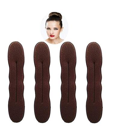 Styla Hair Magic Bun Maker (2 Small 2 Large) Foam Sponge Bun Hair Accessories Black