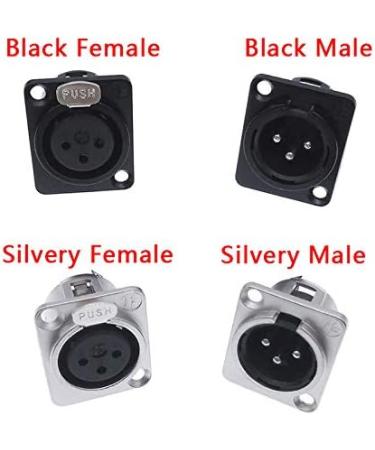 Buy 1PCS Cannon XLR Metal Socket YS145 YS146 Male Female 3 Pin Microphone Connector - Black Female | International Shipping Available - Buy Online on GoSupps.com